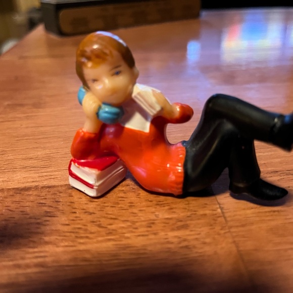 Vintage Wilton birthday cake toppers mid-century. Girl and boy on the phone. - Picture 4 of 4